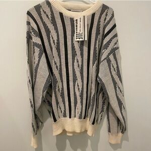 Gabrielle Knitted Crewneck Sweater with leather trim Size M